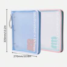 Zipper Loose Leaf File Bag With 3 Ring , Soft PVC Binder, Single Piece Or With Colorful Pockets Set - Large Capacity Cute Folder For School, Office & Home Use​ - Sets - View 8