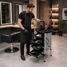 SENDERPICK Hairdressing Trolley 5-Tier Salon Trolley Salon Trolley - White - View 3