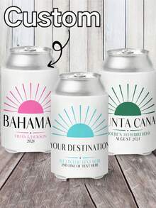 Custom Beverage Insulated Sleeve, Personalized Beer Cooler Sleeve, Can Print Logo Pattern And Text, Wedding Bulk Customized Insulated Can Sleeve - Multicolor - View 4