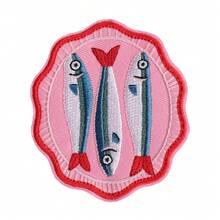 RHUAGYP 1pc Sardine Platter Embroidered Patch, Fun Three Fish Food Badge, Suitable For Seafood Lovers, For Jackets, Backpacks, Hats And Tote Bags Decoration - Multicolor - View 9