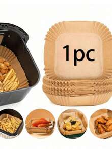 1/25/50/100/200pcs Air Fryer Paper Liners, Heat-Resistant Square Silicone Oil Baking Paper, Non-Stick Oven Liners, Disposable For Home Use - View 15