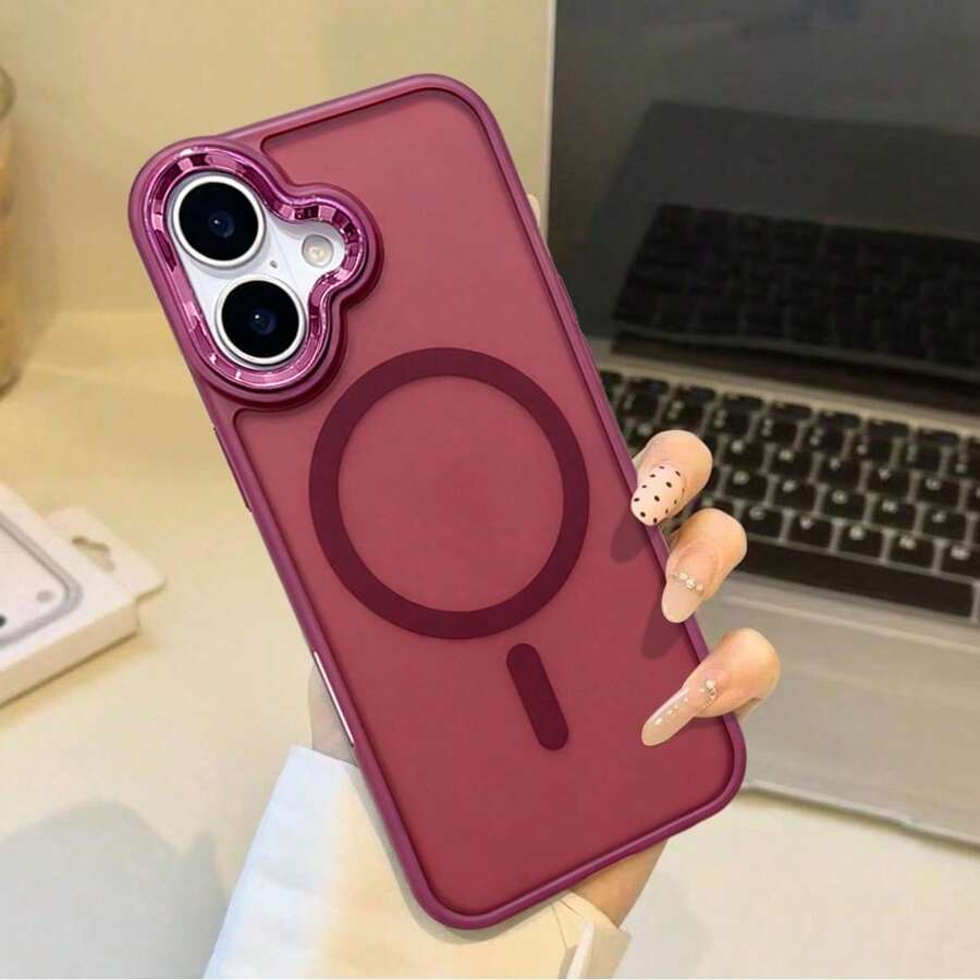 磁吸電鍍鏡頭手機保護殼,相容 iPhone 11 12 13 Pro Max 14 14 Pro Max 15 15 Pro Max 16 16 Pro Max 17 17 Pro 17 Pro Max X XR XS Max - 玫紫色 - 查看 1