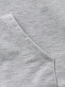 1 buah Jaket Sweatshirt Berkerudung dengan Resleting untuk Anak Perempuan, Cocok untuk Musim Gugur/Musim Dingin, Gaya Kampus, Pakaian Acara Pulang Kampung - Grey - View 5