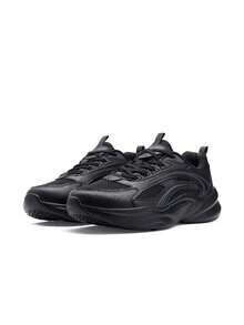XTEP Men's New Versatile Retro Dad Lightweight Breathable Minimalist Casual Shoes - Black - View 1