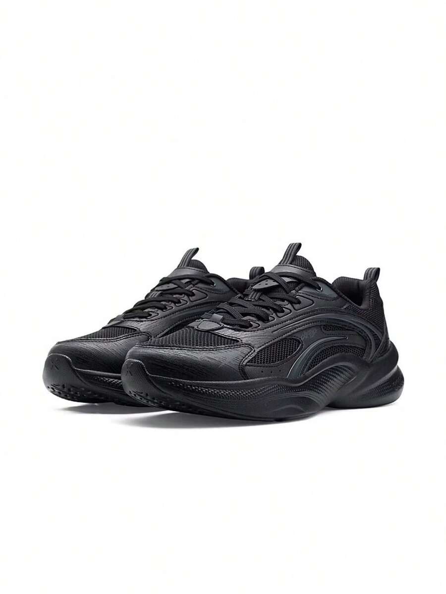 XTEP Men's New Versatile Retro Dad Lightweight Breathable Minimalist Casual Shoes - Black - View 1