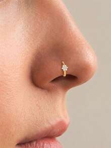 EleRunis 1 pieza Pendiente de cartílago de oreja Rook floral clásico de plata de ley 925, pendiente de espiral de cartílago de oreja superior chapado en oro de 18K, estilo de uso diario y fiesta para mujeres - Dorado - Ver 3