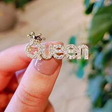 1pc Exquisite "Queen" Crown Brooch, Fashionable Personalized Lapel Pin, Multi-Functional Clothing And Bag Accessory, Fashion Accessory, Gift For Siblings, Fun Gift Product, Artistic Quality Women's Brooch, Enamel Pin, Metal Anime - 1PC - View 5