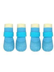 Pet Shoes & Boots - A Set Of Four Straps In Random Colors (blue, Pink). - View 27