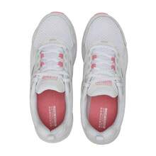 Skechers 女士GO RUN 透氣網布緩震耐磨防滑跑步鞋 - 白粉紅色 - 查看 2