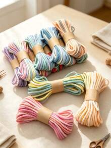 1/3/6/12pcs Approx. 10m 3mm Core Cotton Multi-Color Braided Rope Decorative Accessories, Handmade DIY Cotton Rope Crafts, Keychain Accessories - Braided Rope - View 8