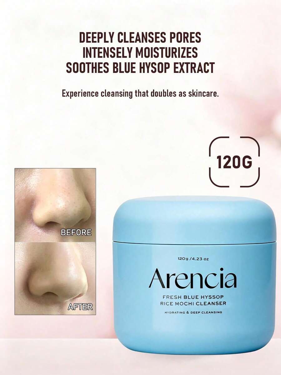 Arencia Fresh Green Rice Mochi Cleanser 120g/4.23 Oz | 洗面乳 | 溫和去角質全效型 | 深層清潔、保濕、收斂毛孔 | 含米水與綠茶 - 藍色牛膝草 - 120g - 查看 1
