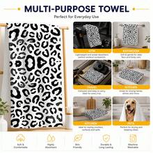 2pcs Leopard Print Kitchen Towels, Fashionable Wild Style Soft Fabric Rectangular Full Print Absorbent Hand Towels, Suitable For Kitchen, Dining Room, Home Gathering, Daily Home Decor, 4/6/8pcs Set - Multicolor - View 6