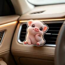 Cute Cartoon Pink Pig Car Air Vent Clip, Lovely Piggy Car Air Freshener Ornament, Auto Air Outlet Fragrance Decor, Vehicle Interior Accessories - Car Air Vent Decoration - View 5