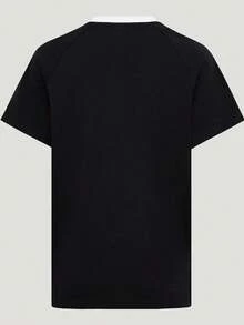 Adidas Women's DCE BF SS TEE Short Sleeve Knit Collarless T-Shirt TLD8216 - Black - View 3