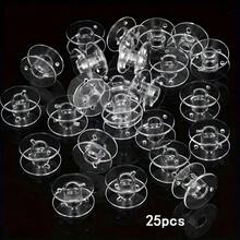 25pcs Transparent Plastic Sewing Machine Spool Set, Includes 1 Transparent Storage Box, Used For Storing Handmade And Sewing Materials, As Well As Storing And Transporting Artworks, Suitable For Sewing And Embroidery, Handmade Accessories Spool Rack, Sewing Accessories - Multiple Styles - View 13