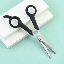 Pet Grooming Scissors Set, Suitable For Dogs And Cats, Round Tip Design, Stainless Steel Material, Can Trim Dog Eyes, Professional Home Pet Grooming Tool - Suitable For Large And Small Animals - Black - View 6