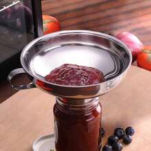 Stainless Steel Wide Mouth Funnel With Detachable Filter Screen, Home Kitchen Dispensing And Filling Funnel, Can Filter Juice, Oil, Jam, Large Diameter Design Convenient For Pouring Granular Ingredients, Compatible With Mason Jars, Glass Bottles And Various Containers, Stainless Steel Material Corrosion-Resistant, With Hanging Handle For Easy Storage, Detachable Filter Screen Can Filter Fruit Pulp And Impurities, Filling Sauces, Honey, Oil, Juice Without Spilling, Easy To Disassemble And Wash Without Residue, Practical Tool For Home Kitchen Dispensing, Pickling, Brewing, Juicing, Kitchen Liquid And Solid Dispensing And Filtering Auxiliary Cookware - Multicolor - View 7