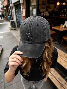 1 Peça Boné de Beisebol Unissex com Letra Bordada, Boné Casual com Aba de Pato, Proteção Solar para Esportes ao Ar Livre e Escalada, Ajustável, Boné Trucker Estilo Hip-Hop de Rua, Mesmo Estilo para Homens e Mulheres, Adequado para Todas as Estações Primavera Verão Outono Inverno, Presente Perfeito para Dia dos Namorados, Despedida de Solteiro, Dia dos Pais, Dia das Mães, Dia do Professor, Volta às Aulas, Halloween, Noiva, Estudante, Professor - convencional - Visão 2