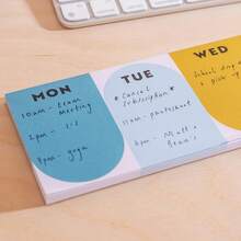 1pc 50 Sheets Tear-Off Weekly Planner/Rainbow Color Weekly Planner/Organize Important Weekly Tasks/Suitable For Self-Planners, Planners, Self-Management Personnel, Personal Organizers - View 1