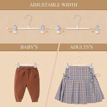 Women's Sturdy Adjustable Heavy Duty Pants Racks With Strong Clips 10-Pack, 12 Inch Space Saving Non-Slip Skirt Rack For Shorts Jeans Pants Hangers, Multi-Use Closet Storage Organizer For Bedroom Laundry Dorm Travel Home Holiday Gift - Multicolor - View 6