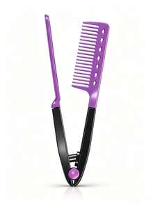 2pcs Straight Hair Comb Set - Flat Iron Comb, Create Beautiful Hair, Firm Grip, Suitable For Tangled Hair And Styling (Blue) - Multicolor - View 10