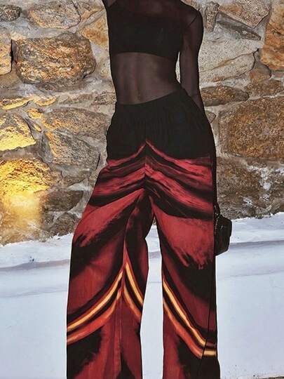 2026 Summer New Arrival: Fashionable, Unique, Street-Style, Digital-Print, High-Waisted, Slimming Casual Pants