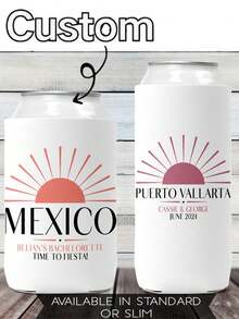 Custom Beverage Insulated Sleeve, Personalized Beer Cooler Sleeve, Can Print Logo Pattern And Text, Wedding Bulk Customized Insulated Can Sleeve - Multicolor - View 5