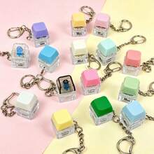 Solid Color Plastic Keyboard Keycap Stress Relief Keychain, Mechanical Switch Button Pressure Release Pendant, Portable Backpack Charm, Pocket-Sized Handheld Accessory, Daily Decorative Ornament And Holiday Gift - Multicolor - View 4