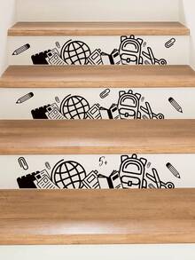 mama look 1pc, Multi-Style, Black Home Decor Wall Sticker, Line Plant/Study Element/Cross, PVC Self-Adhesive Removable, Suitable For Bedroom, Living Room, Study, Dining Room, Bathroom, Home Wall Decoration, Room Decoration, Etc. - Multiple Styles - View 11