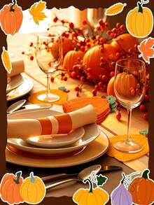 1/4/8pcs Handmade Crochet Pumpkin Coasters, Autumn Harvest Table Decor, Cute Knitted Orange Pumpkin Drink Coasters Set, Heat-Resistant Coaster Rugs, Rustic Style Thanksgiving Halloween Home Decor Kit, Holiday Tabletop Decoration, Housewarming Gift - Multicolor - View 5