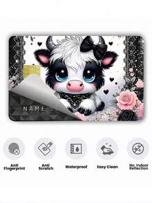 1pc Highland Cow Official Credit Card Sticker Privacy Protection Card Skin, Cute Pet Birthday Gift PVC Material Anti-Fingerprint Anti-Scratch Wear-Resistant Card Sleeve, Card Protector, Suitable For Men, Women, Couples, Chip Card, Bank Card, Credit Card, Transit Card, Student Campus Card Personalized DIY - Type a - View 4