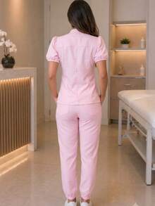 Pijama Feminino scrub tulipa - Rosa Bebê - Visão 3