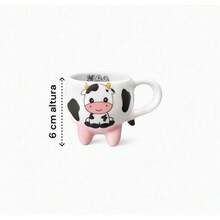 Conjunto Bule E Xícara De Café Vaquinha Fofa Em Porcelana - Visão 4