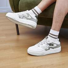 XTEP Men's New Versatile Lightweight Breathable Minimalist Casual Sports Skate Shoes - White/Grey-green - View 4
