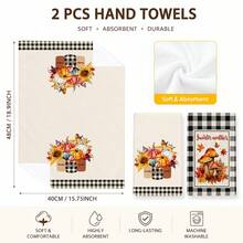 2pcs Daisy & Bee Kitchen Towels, Spring/Summer Floral Country Style Soft Microfiber Rectangular Printed Quick-Dry Hand Towels, Suitable For Kitchen Decor, Housewarming And Mother's Day Gifts, 4/6/8pcs Set - Multicolor - View 6