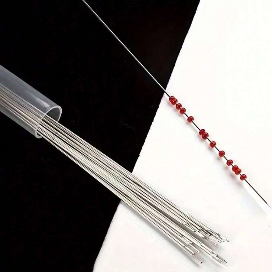 10/100/200pcs Ultra-Fine Beading Needles, Metal Sewing Needles For Jewelry Making, DIY Beading Tools (With Tube)