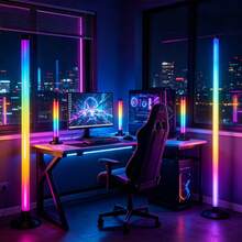 1pc RGB LED Floor Lamp, Smart APP And Remote Control, Music Sync Color Changing Adjustable Corner LED Light Strip, Suitable For Bedroom, Gaming Room, Living Room Home Decor, Halloween And Christmas Gift - Floor Lamp (Single) - View 6