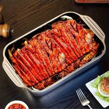 SOKANY 1pc Square Stainless Steel Baking Pan With Lid, Rectangular Baking Pan, Non-Stick Thickened, Dual Handles, Perfect For Grilling, Roasting Fish, Buffet, Essential Tool For Home Cooking, Hotel Restaurant And Food Stall - Other - View 7