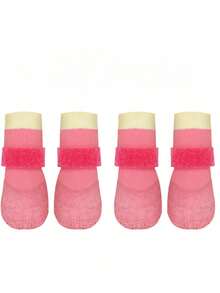Pet Shoes & Boots - A Set Of Four Straps In Random Colors (blue, Pink). - View 21