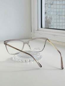 3-Piece Women's Square Eyeglass Frame Kit NEW MODEL / 1 Frame + 1 Case + 1 Cleaning Cloth (Case, Cloth, And Chain Colors Are RANDOM) - 淺灰色 - 查看 3