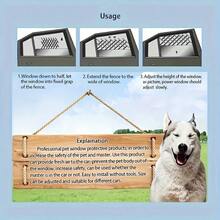 2pcs Pet Car Window Guard Fence, Pet Door Gate, Retractable Pet Barrier, Adjustable Dog Car Safety Barrier With Ventilation Window, Easy To Assemble Pet Travel Fence - one-size - View 4