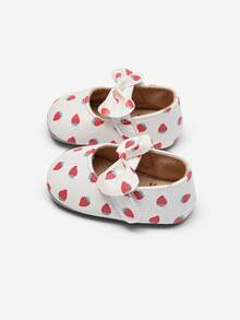 yibubu White Infant Shoes,Infant Girl Shoes,Cute And Sweet Strawberry Pattern,Simple And Fashionable,Soft Sole Anti-Slip,Newborn Infant Shoes,First Walker - White - View 4