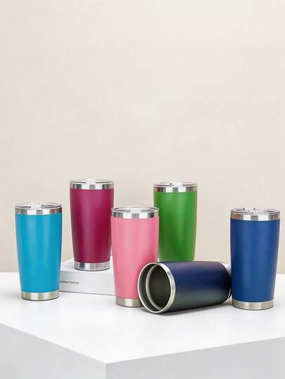 Stainless Steel Insulated Tumbler With Lid, Heat-Resistant Travel Coffee Mug, Reusable Leak-Proof Thermal Drinking Cup, Portable Double-Wall Vacuum Cup, Suitable For Office Work, Car Travel, Camping, Outdoor Sports And Daily Use