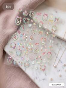 1pc French Ballet Style Embossed Sticker, Suitable For Phone Lens, CCD Camera, Earphone DIY Decoration. Adult 3C Digital Decoration Sticker, Hand Lens Decoration Sticker - 1pc Sy-052 - View 5