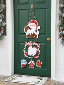 1 Set Christmas Paper Door Hanging Decor, Writable, Gingerbread House & Gingerbread Man Pendant, Christmas Decoration, Christmas Party Supplies, Christmas Wall Hanging Ornament, Holiday Front Door Sign, Home Decor, Winter Decoration - Multicolor - View 11