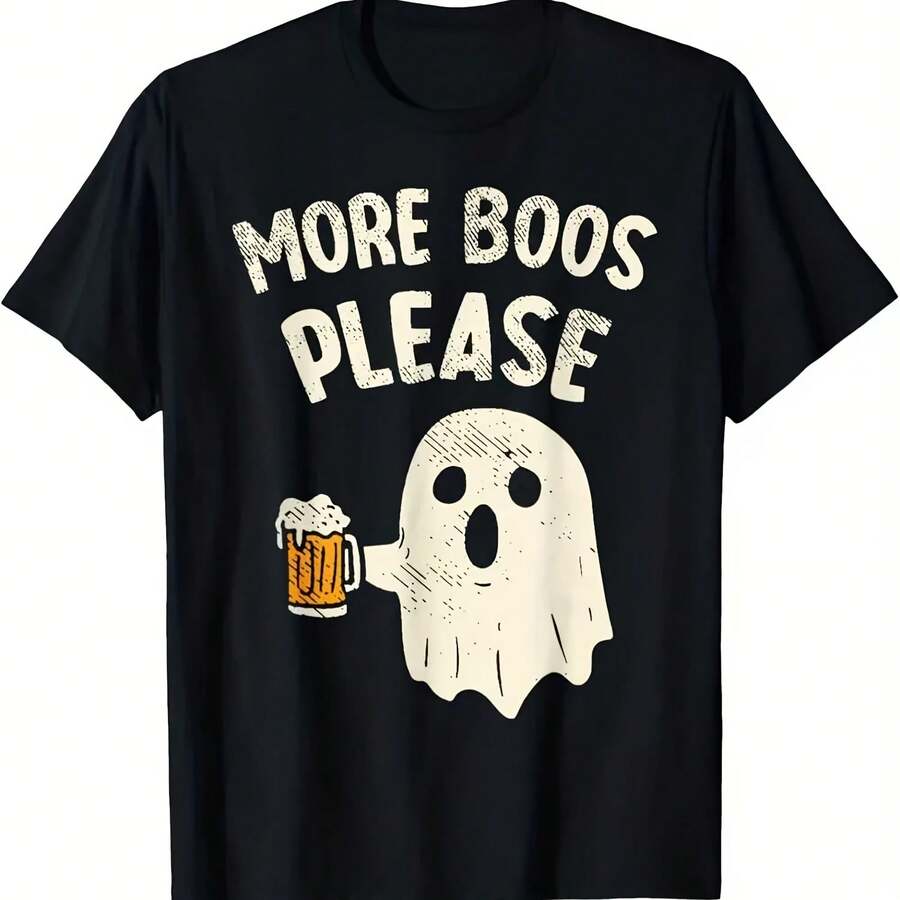 Retro More Boos Please Ghost Beer Halloween Costume Men Boys T-Shirt - 款式 - 查看 1