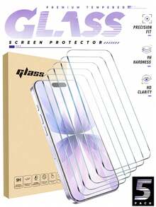 5 buah Pelindung Layar Kaca Tempered Transparan Definisi Tinggi Ultra Tahan Lama Kekerasan 9H Anti Gores Anti Jatuh Anti Sidik Jari Pemasangan Mudah Aksesori Ponsel Kompatibel Dengan iPhone 18 18 Pro 18 Pro Max 17 17Pro 17Air 17e 17Pro Max 16 16Pro 16Plus 16Pro Max 15 15Plus 15Pro 15Pro Max 14 14Plus 14Pro 14Pro Max 13 Mini 13 13Pro 13Pro Max 12 Mini 12 12Pro 12Pro Max 11 11Pro 11Pro Max Penggunaan Sehari-hari - Clear - View 43