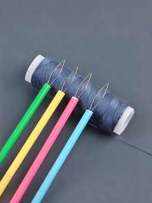 7pcs Cylindrical Colorful Threading Tools, Sewing Threading Tool DIY Sewing Accessories, Beading Threading Tool, Elderly Threading Tool, Quick Threading Tool, Automatic Threading Assistant, Thumb Sewing Machine Threading Tool, Multi-Functional Quick Threading Tool - Multicolor - View 7