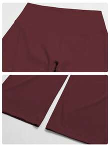 مجموعة MFVIM للنساء من 3 قطع: حمالة صدر يوغا متعددة الاستخدامات + بنطال واسع الساق + جاكيت، ناعمة وصديقة للبشرة - عنابي اللون - مشاهدة 11