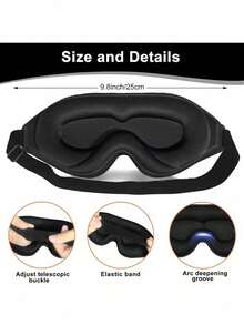 1pc Ultra-Soft 3D Blackout Sleep Mask, Relieves Insomnia, Unisex, Student Nap Travel Eye Mask, Suitable For Long Flights, Deep Sleep, Business Trips, Yacht Travel, Essential Back-To-School Rest Accessory - Multicolor - View 3